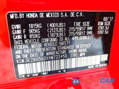 Zdjęcie 12 z 12 samochodu: 2017 HONDA HR-V LX VIN:3CZRU5H3XHM722456 - miniatura