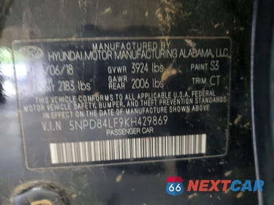 Zdjęcie 12 z 12 samochodu: 2019 HYUNDAI ELANTRA SEL VIN:5NPD84LF9KH429869 - miniatura