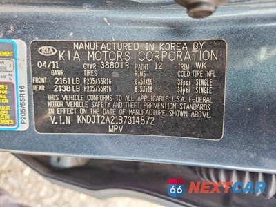 Zdjęcie 12 z 12 samochodu: 2011 KIA SOUL + VIN:KNDJT2A21B7314872 - miniatura
