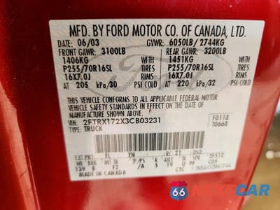 Zdjęcie 12 z 12 samochodu: 2003 FORD F150 VIN:2FTRX172X3CB03231 - miniatura