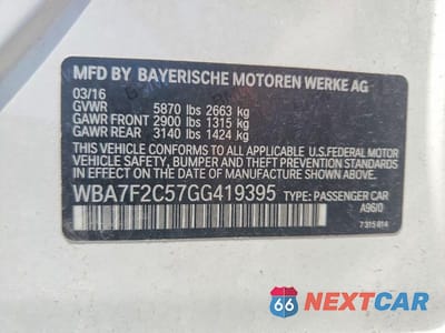 Zdjęcie 12 z 12 samochodu: 2016 BMW 750 XI VIN:WBA7F2C57GG419395 - miniatura