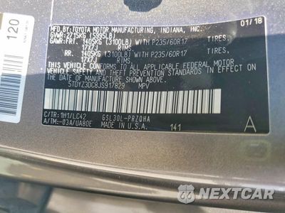 Zdjęcie 14 z 14 samochodu: 2018 TOYOTA SIENNA XLE 8-PASSENGER VIN:5TDYZ3DC8JS917829 - miniatura