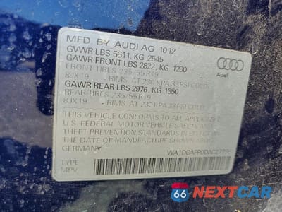 Zdjęcie 13 z 13 samochodu: 2013 AUDI Q5 PREMIUM PLUS VIN:WA1DGAFP0DA027796 - miniatura