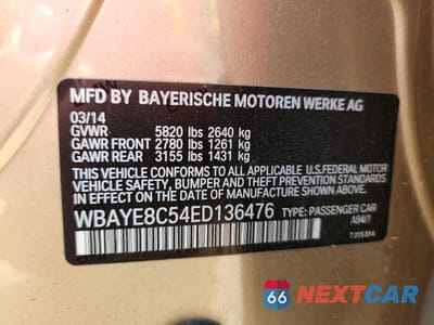 Zdjęcie 12 z 12 samochodu: 2014 BMW 750 LI VIN:WBAYE8C54ED136476 - miniatura