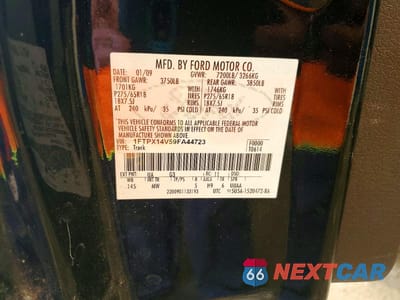 Zdjęcie 12 z 12 samochodu: 2009 FORD F150 SUPER CAB VIN:1FTPX14V59FA44723 - miniatura