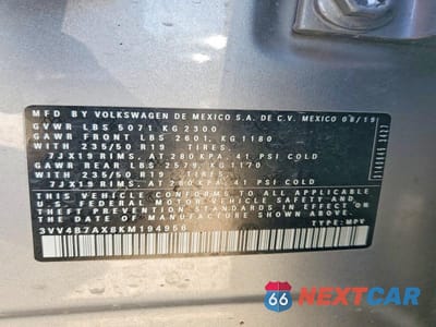 Zdjęcie 13 z 13 samochodu: 2019 VOLKSWAGEN TIGUAN SEL PREMIUM VIN:3VV4B7AX8KM194956 - miniatura