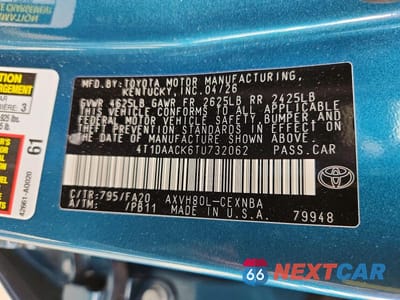 Zdjęcie 13 z 13 samochodu: 2026 TOYOTA CAMRY LE VIN:4T1DAACK6TU732062 - miniatura