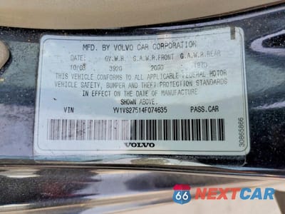 Zdjęcie 12 z 12 samochodu: 2004 VOLVO S40 1.9T VIN:YV1VS27514F074635 - miniatura