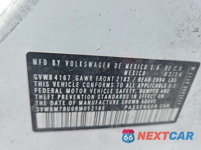 Zdjęcie 12 z 12 samochodu: 2024 VOLKSWAGEN JETTA SPORT VIN:3VWBM7BU0RM052189 - miniatura