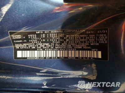 Zdjęcie 12 z 12 samochodu: 2022 SUBARU OUTBACK PREMIUM VIN:4S4BTADC8N3128689 - miniatura