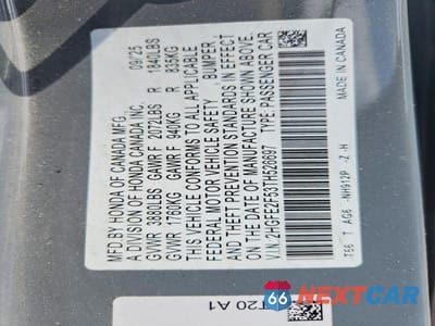 Zdjęcie 12 z 12 samochodu: 2026 HONDA CIVIC SPORT VIN:2HGFE2F53TH526697 - miniatura