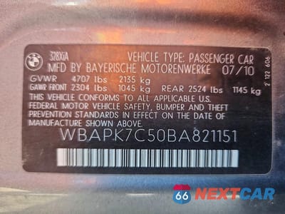 Zdjęcie 12 z 12 samochodu: 2011 BMW 328 XI VIN:WBAPK7C50BA821151 - miniatura