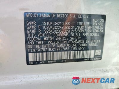 Zdjęcie 13 z 13 samochodu: 2026 HONDA HR-V LX VIN:3CZRZ1H32TM727055 - miniatura