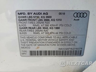 Zdjęcie 13 z 13 samochodu: 2018 AUDI SQ5 PRESTIGE VIN:WA1C4AFY8J2182275 - miniatura