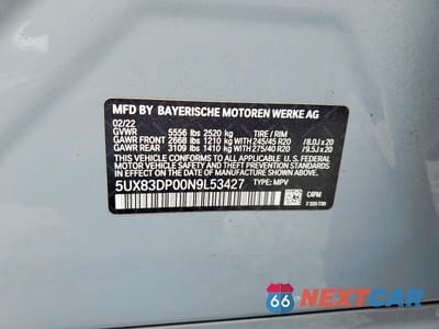 Zdjęcie 13 z 13 samochodu: 2022 BMW X3 M40I VIN:5UX83DP00N9L53427 - miniatura