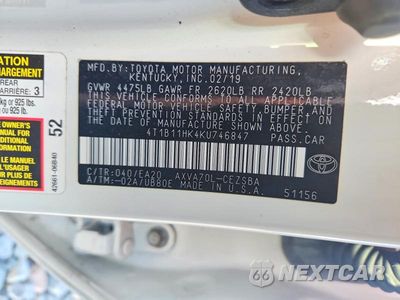 Zdjęcie 13 z 13 samochodu: 2019 TOYOTA CAMRY SE VIN:4T1B11HK4KU746847 - miniatura