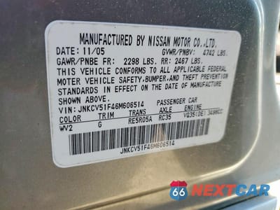 Zdjęcie 12 z 12 samochodu: 2006 INFINITI G35 X VIN:JNKCV51F46M606514 - miniatura
