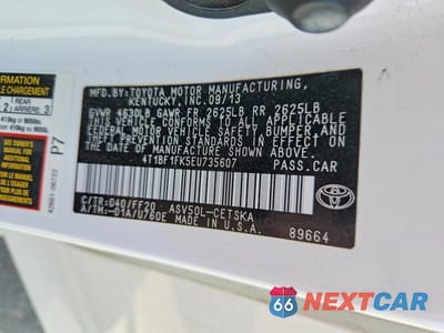 Zdjęcie 12 z 12 samochodu: 2014 TOYOTA CAMRY SE VIN:4T1BF1FK5EU735607 - miniatura