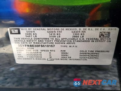 Zdjęcie 12 z 12 samochodu: 2015 CADILLAC SRX LUXURY COLLECTION VIN:3GYFNBE38FS610167 - miniatura