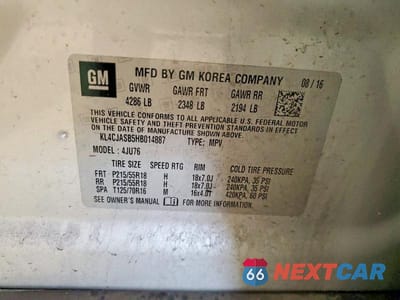 Zdjęcie 13 z 13 samochodu: 2017 BUICK ENCORE PREFERRED VIN:KL4CJASB5HB014887 - miniatura