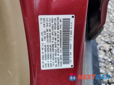 Zdjęcie 13 z 13 samochodu: 2006 HONDA CR-V LX VIN:SHSRD68586U409669 - miniatura
