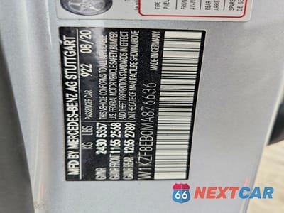 Zdjęcie 12 z 12 samochodu: 2021 MERCEDES-BENZ E 350 4MATIC VIN:W1KZF8EB0MA876636 - miniatura