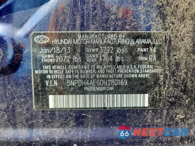 Zdjęcie 13 z 13 samochodu: 2013 HYUNDAI ELANTRA LIMITED VIN:5NPDH4AE6DH280169 - miniatura