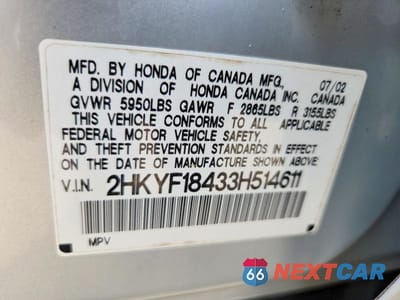 Zdjęcie 13 z 13 samochodu: 2003 HONDA PILOT EX VIN:2HKYF18433H514611 - miniatura