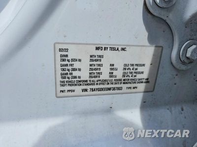 Zdjęcie 12 z 12 samochodu: 2022 TESLA MODEL Y VIN:7SAYGDEE0NF387803 - miniatura