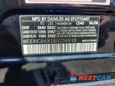 Zdjęcie 12 z 12 samochodu: 2008 MERCEDES-BENZ S 550 4MATIC VIN:WDDNG86X18A234910 - miniatura