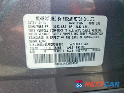 Zdjęcie 12 z 12 samochodu: 2013 INFINITI G37 SEDAN X VIN:JN1CV6AR5DM358260 - miniatura