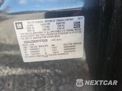 Zdjęcie 13 z 13 samochodu: 2017 CHEVROLET EQUINOX LT VIN:2GNALCEK8H1576238 - miniatura