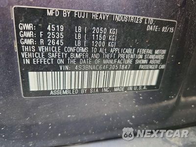 Zdjęcie 13 z 13 samochodu: 2015 SUBARU LEGACY 2.5I PREMIUM VIN:4S3BNAC64F3051847 - miniatura