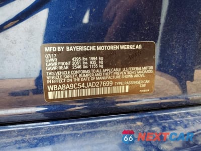 Zdjęcie 13 z 13 samochodu: 2018 BMW 320 I VIN:WBA8A9C54JAD27699 - miniatura