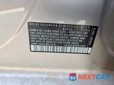 Zdjęcie 13 z 13 samochodu: 2015 VOLKSWAGEN GOLF VIN:3VW217AU7FM011581 - miniatura