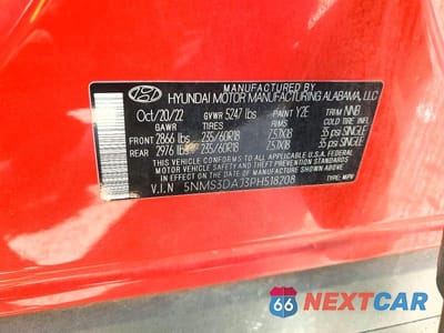 Zdjęcie 13 z 13 samochodu: 2023 HYUNDAI SANTA FE SEL PREMIUM VIN:5NMS3DAJ3PH518208 - miniatura