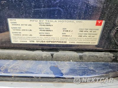 Zdjęcie 13 z 13 samochodu: 2013 TESLA MODEL S VIN:5YJSA1DP9DFP05938 - miniatura