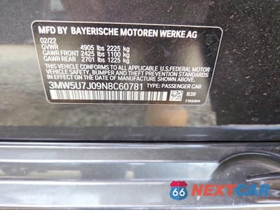 Zdjęcie 12 z 12 samochodu: 2022 BMW M340I VIN:3MW5U7J09N8C60781 - miniatura