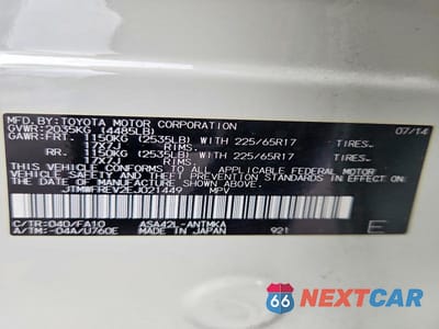 Zdjęcie 14 z 14 samochodu: 2014 TOYOTA RAV4 XLE VIN:JTMWFREV2EJ021449 - miniatura