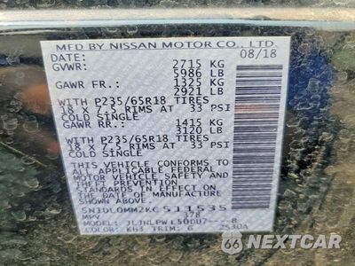 Zdjęcie 13 z 13 samochodu: 2019 INFINITI QX60 PURE VIN:5N1DL0MM2KC511535 - miniatura