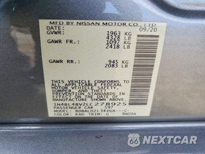 Zdjęcie 12 z 12 samochodu: 2020 NISSAN ALTIMA S VIN:1N4BL4BV2LC278925 - miniatura