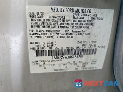 Zdjęcie 13 z 13 samochodu: 2008 FORD TAURUS SEL VIN:1FAHP27WX8G186207 - miniatura