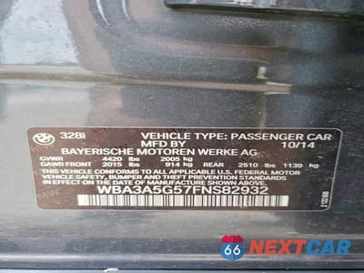 Zdjęcie 12 z 12 samochodu: 2015 BMW 328 I VIN:WBA3A5G57FNS82932 - miniatura