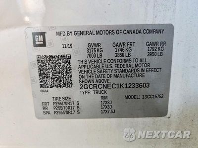 Zdjęcie 13 z 13 samochodu: 2019 CHEVROLET SILVERADO LD C1500 VIN:2GCRCNEC1K1233603 - miniatura