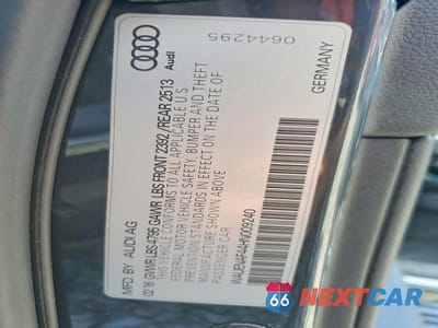 Zdjęcie 12 z 12 samochodu: 2017 AUDI A4 PREMIUM PLUS VIN:WAUENAF44HN009240 - miniatura