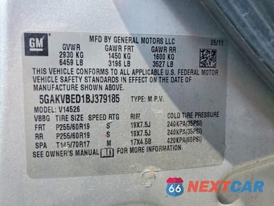 Zdjęcie 13 z 13 samochodu: 2011 BUICK ENCLAVE CXL VIN:5GAKVBED1BJ379185 - miniatura