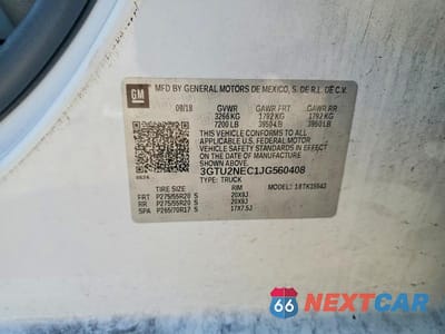 Zdjęcie 12 z 12 samochodu: 2018 GMC SIERRA K1500 SLT VIN:3GTU2NEC1JG560408 - miniatura