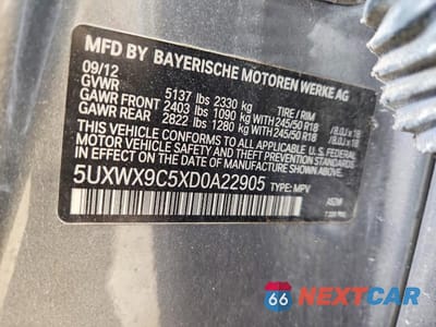 Zdjęcie 13 z 13 samochodu: 2013 BMW X3 XDRIVE28I VIN:5UXWX9C5XD0A22905 - miniatura