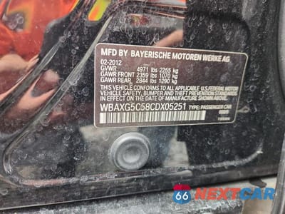 Zdjęcie 12 z 12 samochodu: 2012 BMW 528 I VIN:WBAXG5C58CDX05251 - miniatura