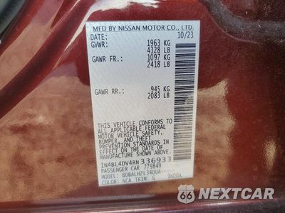 Zdjęcie 12 z 12 samochodu: 2024 NISSAN ALTIMA SV VIN:1N4BL4DV4RN336933 - miniatura